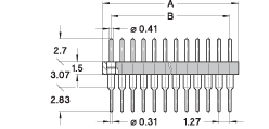 1.27 mm grid, Interconnect pin solder tail
