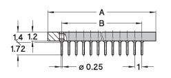 1 mm grid, BGA pin-adapter SMD