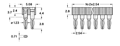 2.54 mm, Solderless compliant press-fit, Mating pin Ø 0.47 mm